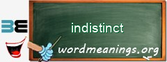 WordMeaning blackboard for indistinct